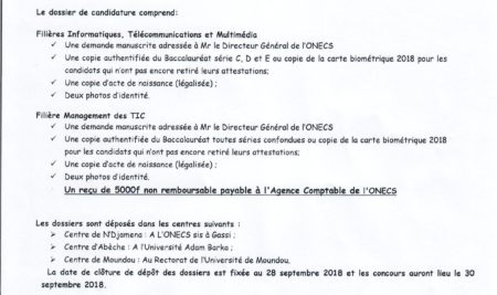 LANCEMENT OFFICIEL DU CONCOURS D’ENTREE EN PREMIERE ANNEE A L’ENASTIC